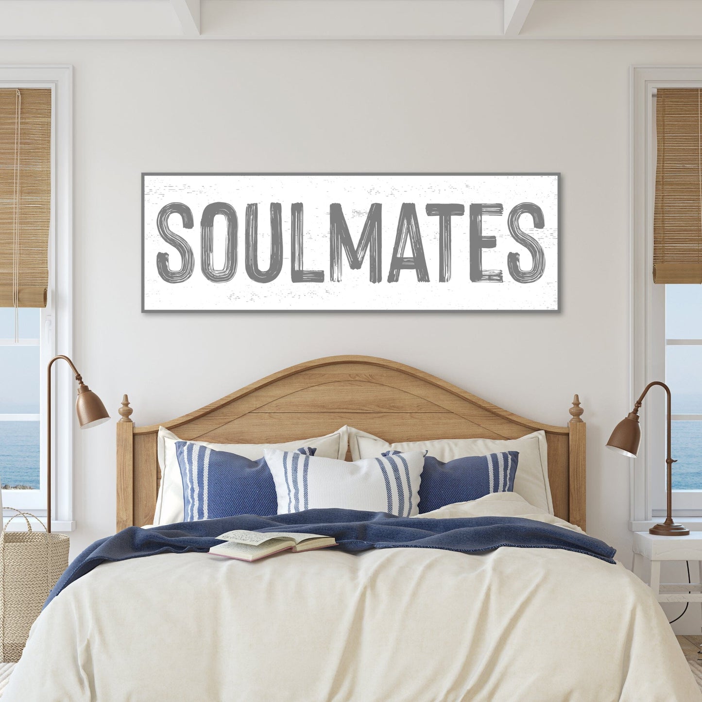 Soulmates Faux Framed Gallery Wrapped Canvas - Gray Canvas Printify 
