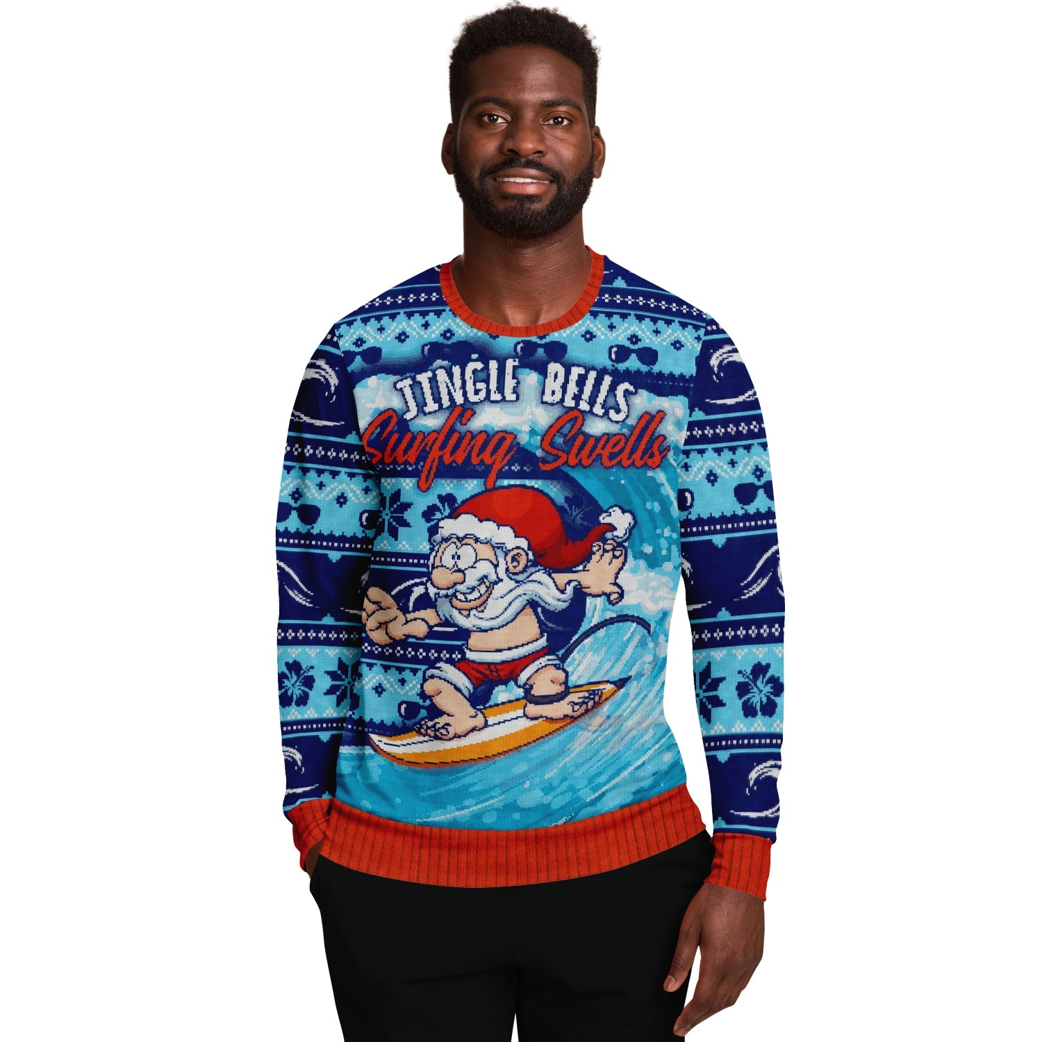 Surfing Ugly Christmas Sweatshirt Fashion Sweatshirt - AOP Subliminator 