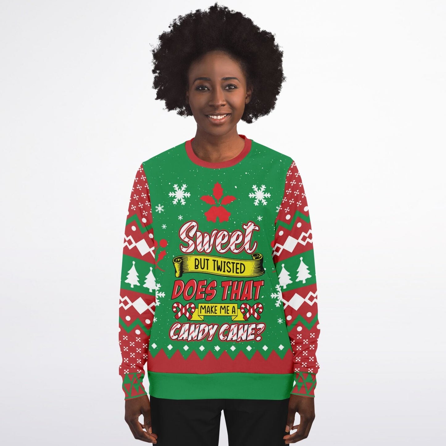 Sweet But Twisted Ugly Christmas Sweatshirt Fashion Sweatshirt - AOP Subliminator 