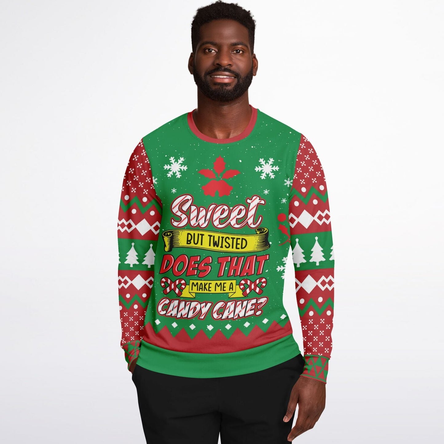 Sweet But Twisted Ugly Christmas Sweatshirt Fashion Sweatshirt - AOP Subliminator 