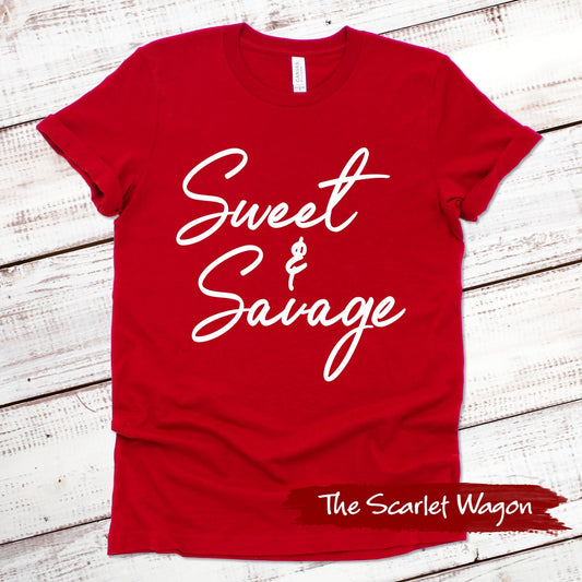 Sweet & Savage Funny Shirt Scarlet Wagon Red XS 
