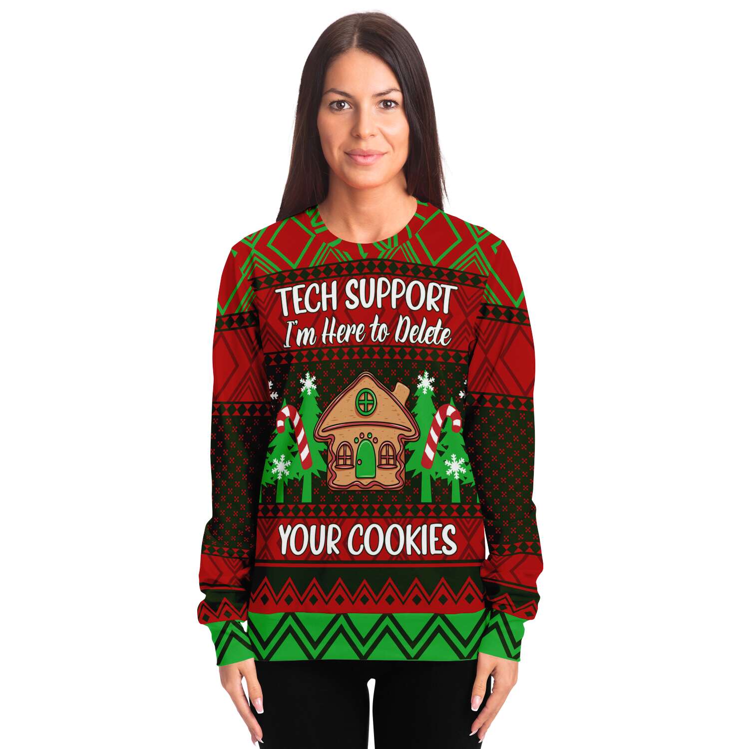 Tech Support Ugly Christmas Sweatshirt Fashion Sweatshirt - AOP Subliminator 