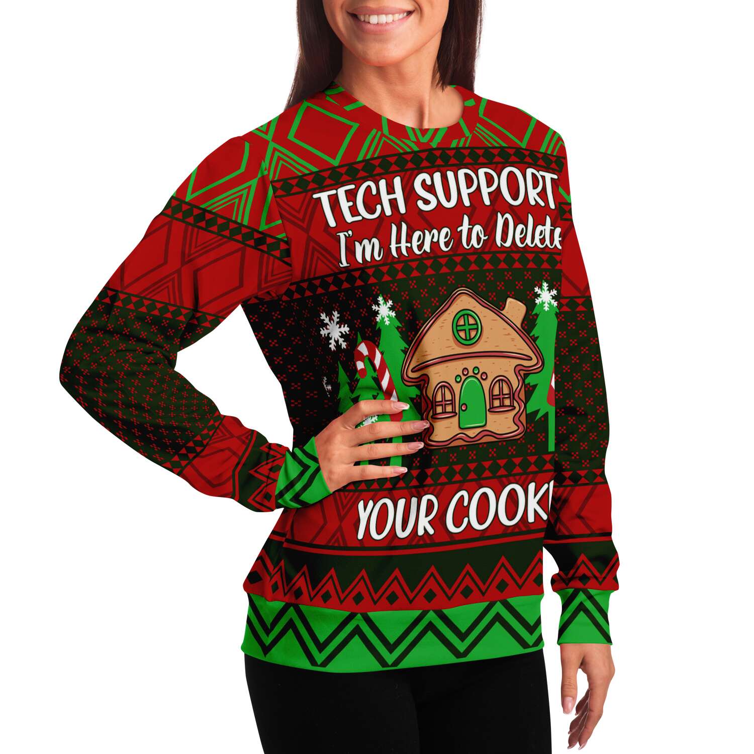 Tech Support Ugly Christmas Sweatshirt Fashion Sweatshirt - AOP Subliminator 