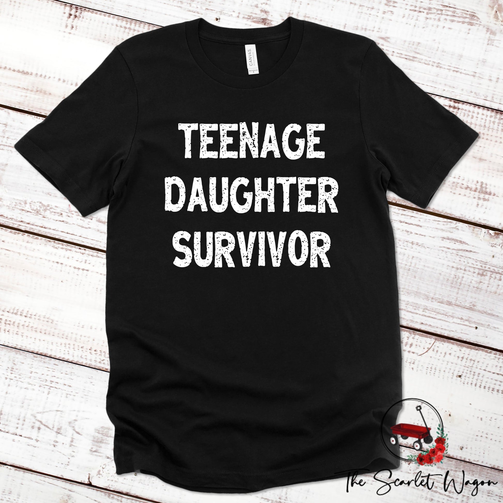 Teenage Daughter Survivor Premium Tee Scarlet Wagon Black XS 