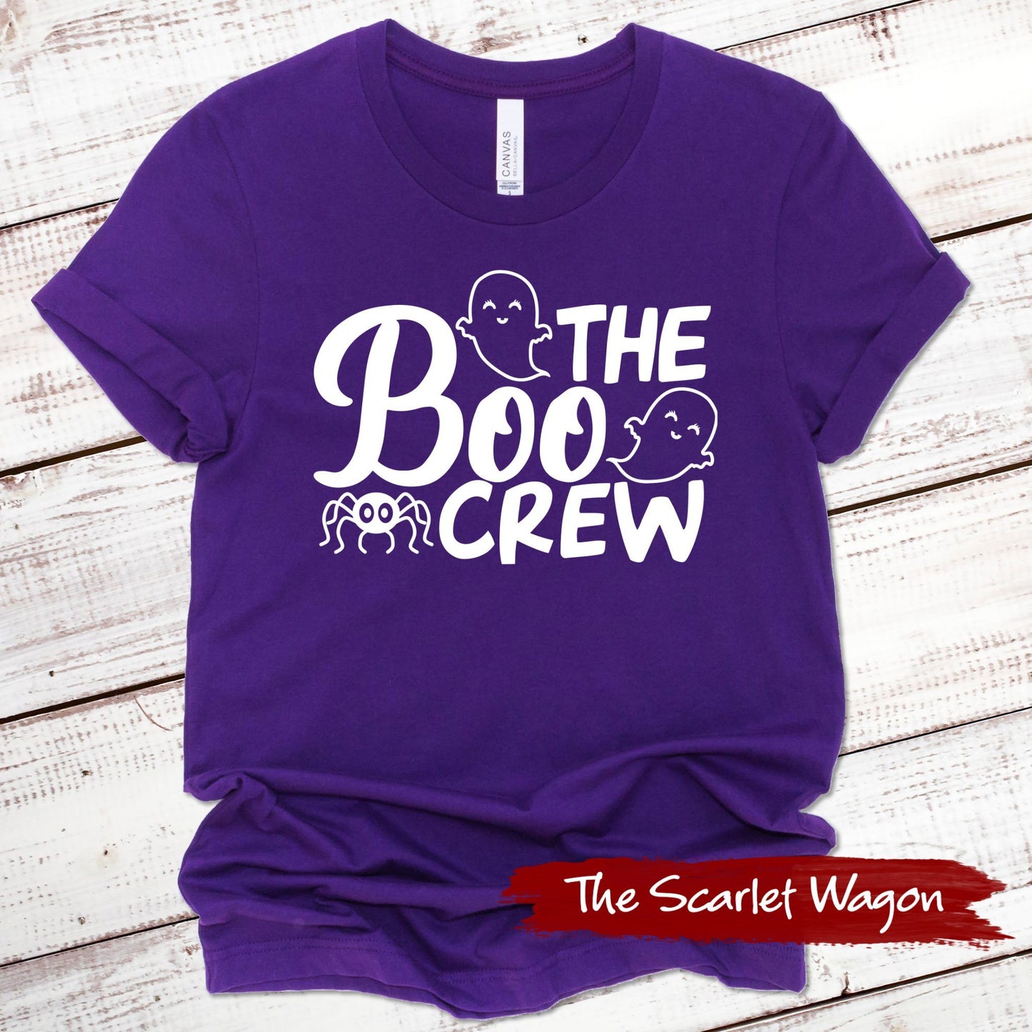 The Boo Crew Halloween Shirt Scarlet Wagon Purple XS 