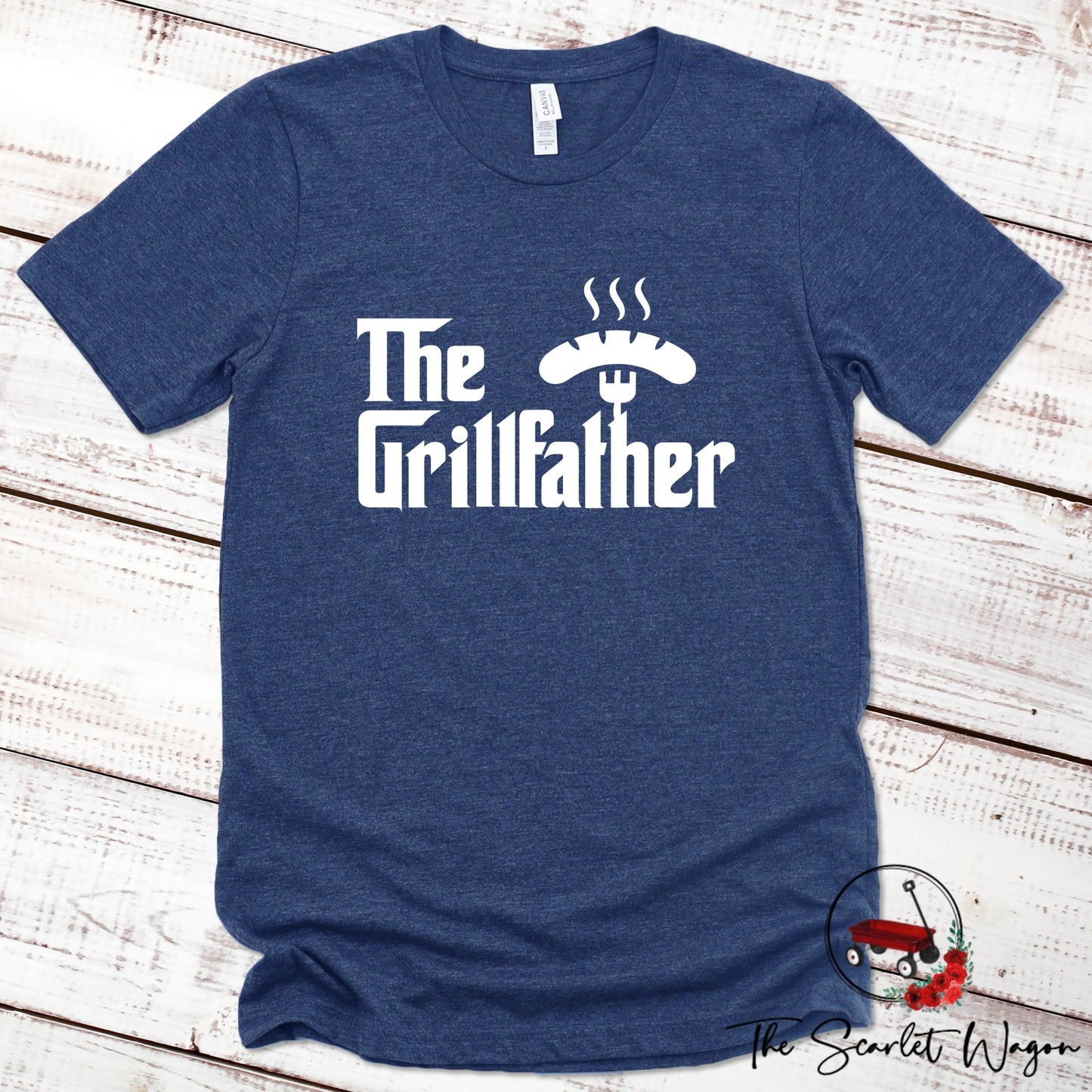 The Grillfather Premium Tee Scarlet Wagon Heather Navy XS 