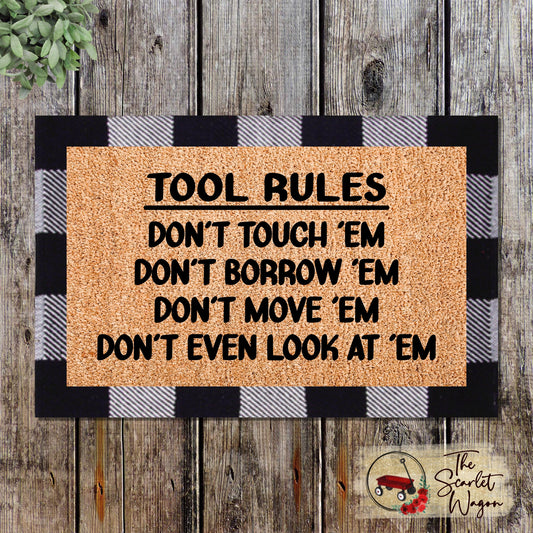 Tool Rules Welcome Mat Door Mats teelaunch Please Select a Size 