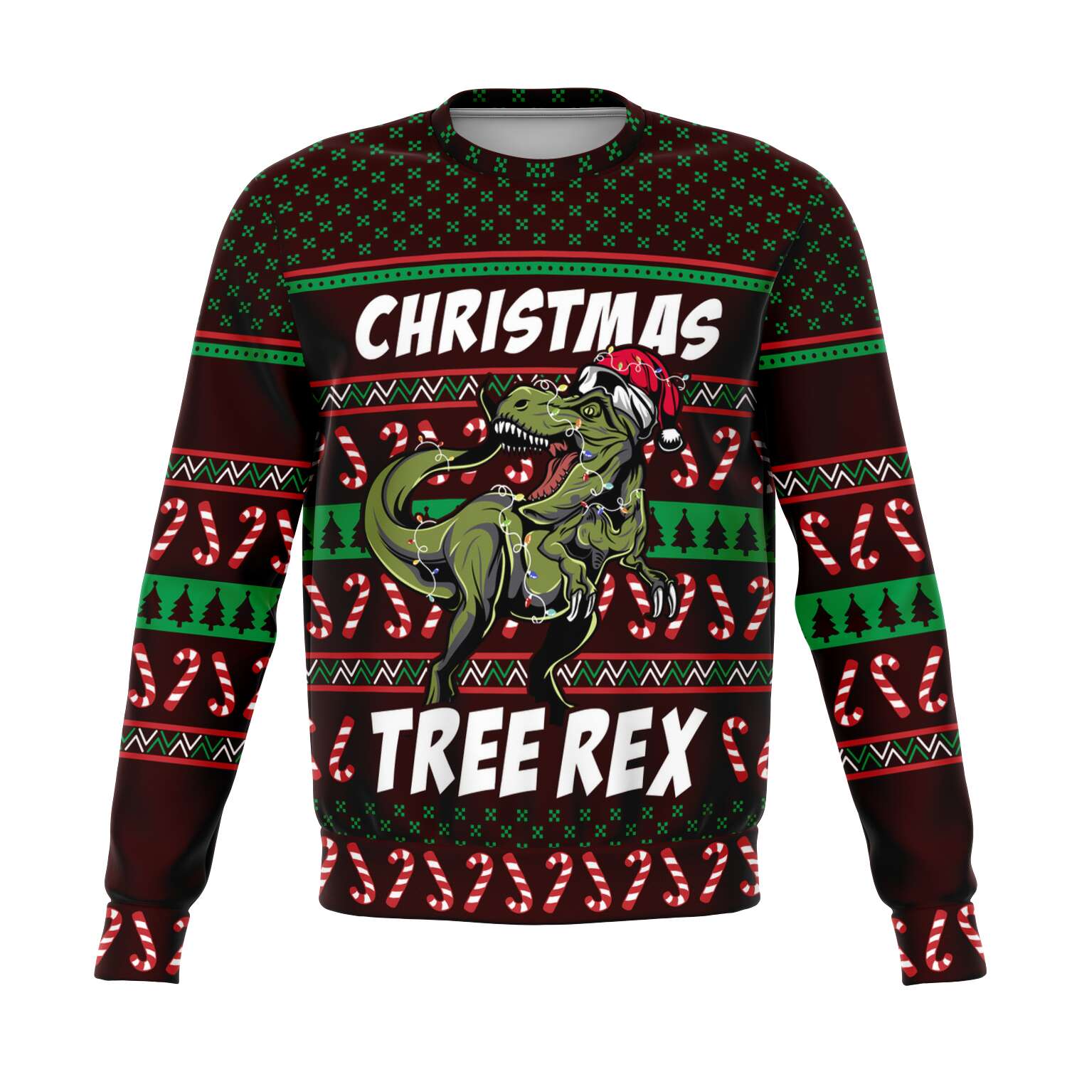 Tree Rex Ugly Christmas Sweatshirt Fashion Sweatshirt - AOP Subliminator 